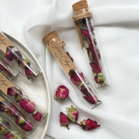 Fioles roses séchées